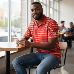 Izod Pro Series Striped Red Polo Golf Shirt